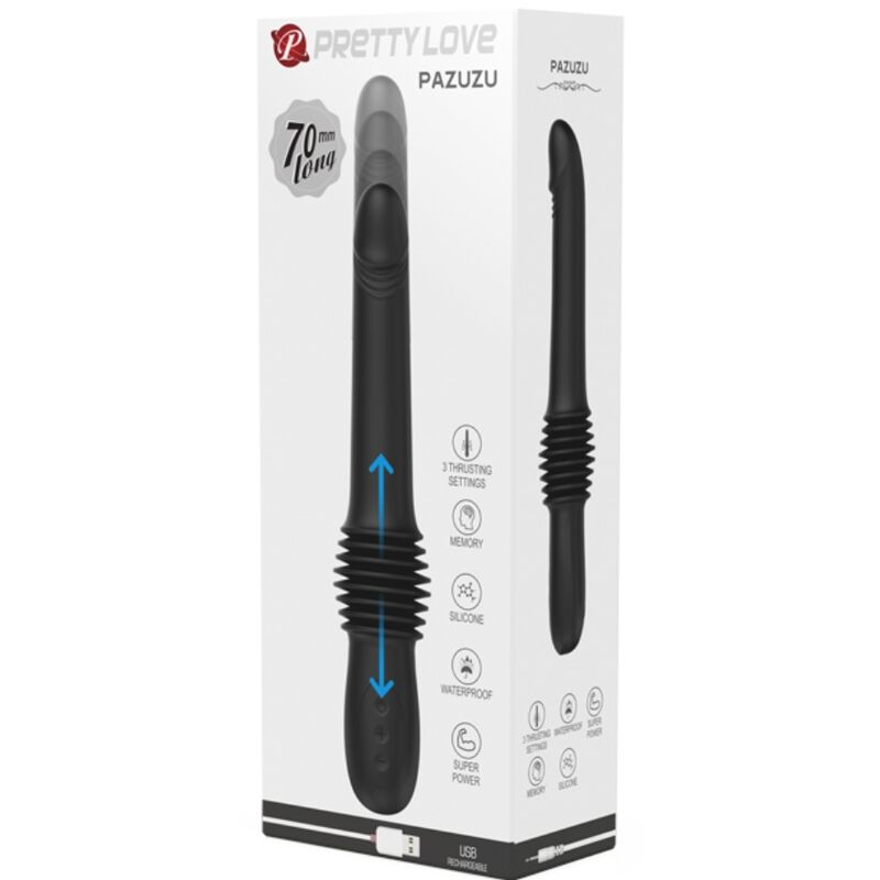 PRETTY LOVE - PAZUZU VIBRATOR 3 STOSSMODI SCHWARZ
