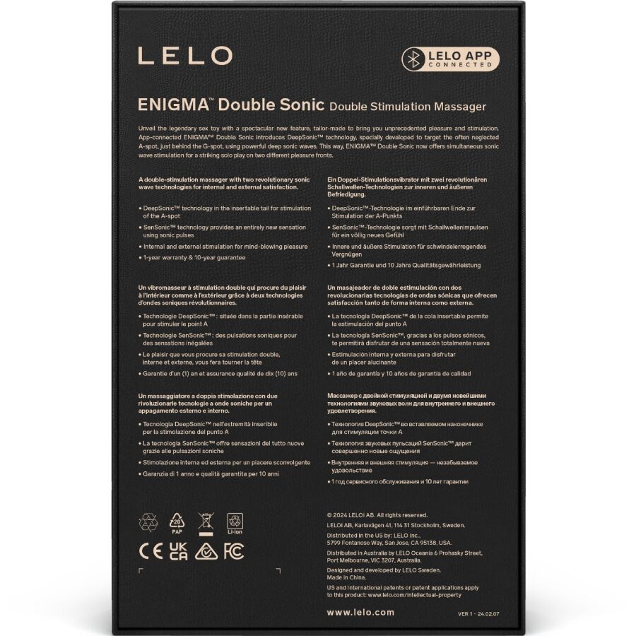 LELO - ENIGMA DOPPEL-SCHALLVIBRATOR POINT G CYBER PURPLE