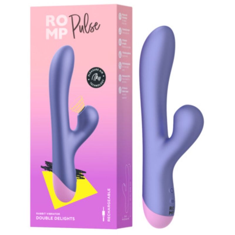 ROMP - PULSE RABBIT DUAL G-PUNKT VIBRATOR ELEKTRISCH BLAU