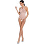 PASSION - WOMAN BS087 WEISSER BODYSTOCKING, EINE GRÖSSE