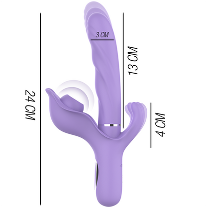 INTENSE - BILLIE MULTIFUNKTIONALER WIEDERAUFLADBARER SAUGVIBRATOR MIT LILA DRUCKKNOPF