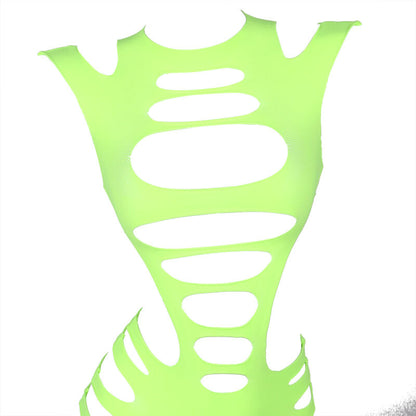 SUBBLIME - 952280 GRÜN LANGRMELIGER ELASTISCHER NETZ-KLEID EINE GRÖSSE