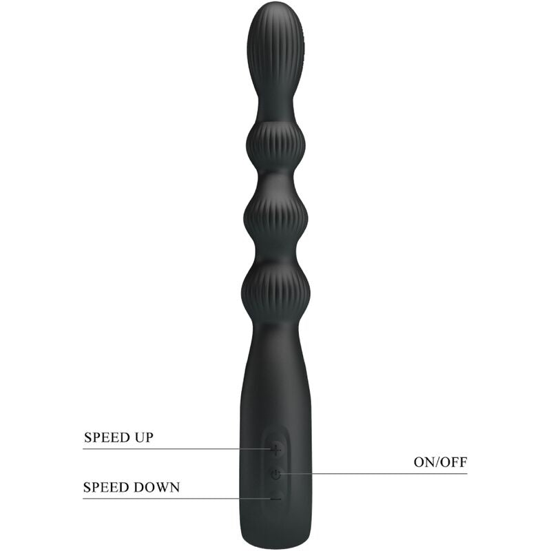 PRETTY LOVE - FEDERER ANALVIBRATOR 12 VIBRATIONEN SCHWARZ