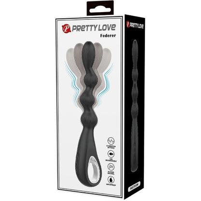 PRETTY LOVE - FEDERER ANALVIBRATOR 12 VIBRATIONEN SCHWARZ