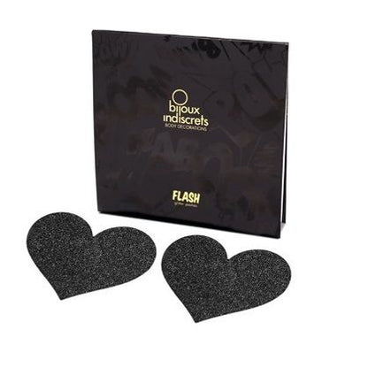 BIJOUX INDISCRETS - FLASH BLACK HEART NIPPLE CUTS