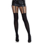 LEG AVENUE - STRUMPFHOSE MIT STRUMPFGÜRTELEFFEKT UND SPITZENDETAIL SCHWARZ