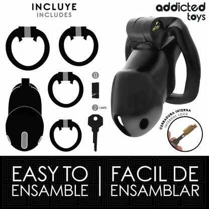 ADDICTED TOYS LOCKED - MINDNIGHT CELL PENIS CAGE GRÖSSE M