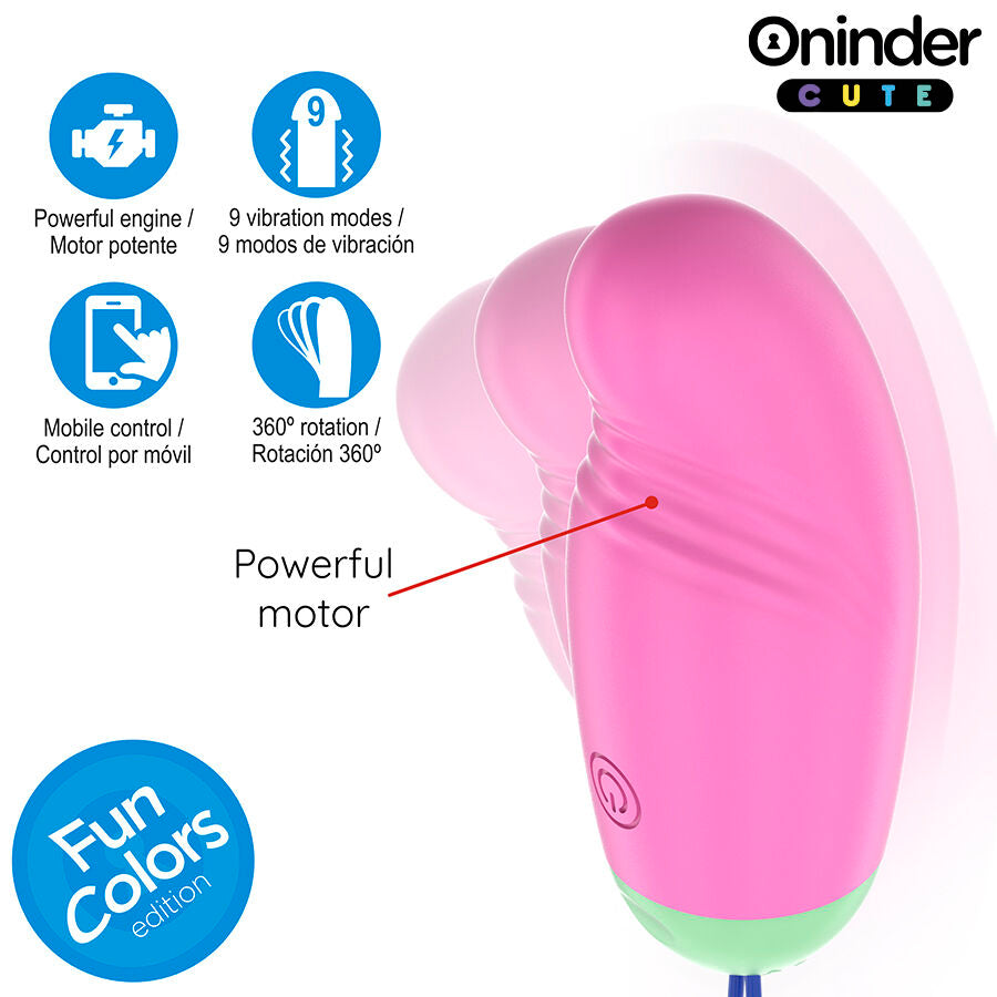 ONINDER CUTE – LIEBE UND VERGNÜGEN: 360° VIBRIERENDES UND ROTIERENDES SILIKON-EI – KOSTENLOSE WELTWEITE APP