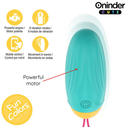 ONINDER CUTE – Vibrierendes Liebes- und Vergnügens-Ei – Rotierende Silikon-Edelsteine – Kostenlose globale App