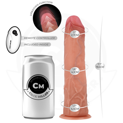 COCK MILLER - HYPERREALISTISCHER DILDO MIT SAUGNÄPFEN UND STOSSFUNKTION MIT FERNBEDIENUNG 19,5 CM