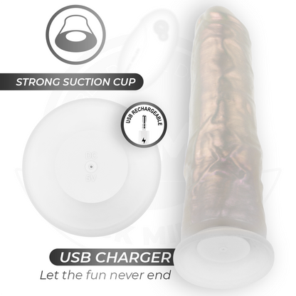 COCK MILLER - DILDO MIT SAUGNÄPFEN, LICHTERN UND VIBRATION MIT FERNBEDIENUNG WEISS 19,5 CM