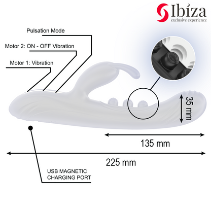 IBIZA - VIBRIERENDES RABBIT MIT PULSATION
