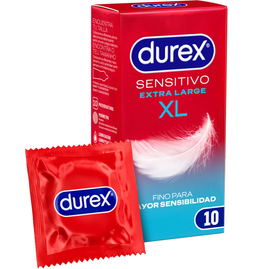 DUREX - SENSITIVE XL-KONDOME 10 ÜBERLANG EINHEITEN