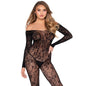 LEG AVENUE - 89366 SPITZEN-DESSOUS-BODYSTOCKING, SCHWARZ - EINHEITSGRÖSSE