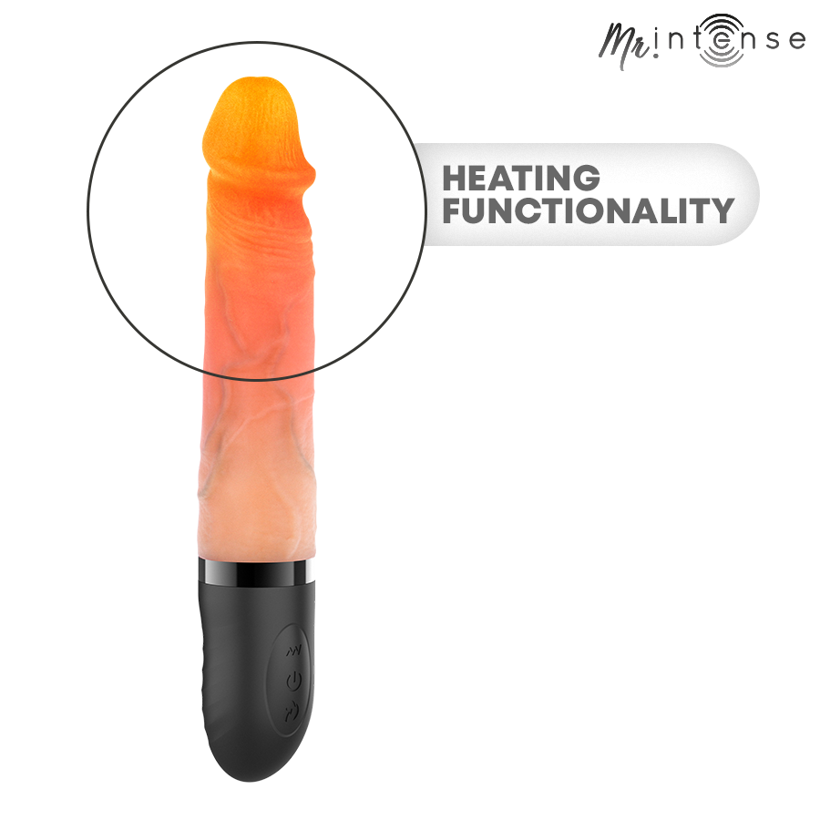 MR INTENSE - JEAN UP&amp;DOWN VIBRATOR SILIKON MIT WÄRMEEFFEKT 24 CM -Ø- 3,8 CM