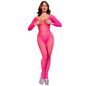 CHILIROSE - CR 4894 NEON PINK MESH BODYSTOCKING S/M