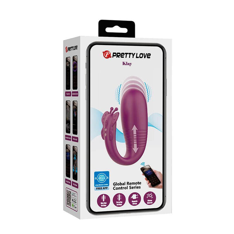 PRETTY LOVE - KLAY STOSS-EI-VIBRATOR, APP-STEUERUNG, LILA