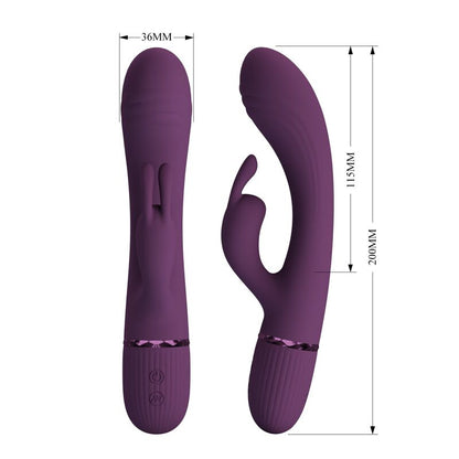 PRETTY LOVE - ROCCO WIEDERAUFLADBARER HASENVIBRATOR MIT 10 FUNKTIONEN, LILA