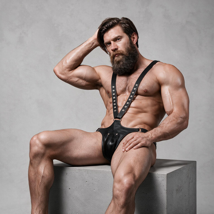 FETISH SUBMISSIVE ATTITUDE - V-FÖRMIGER HARNESS AUS ÖKOLEDER FÜR HERREN