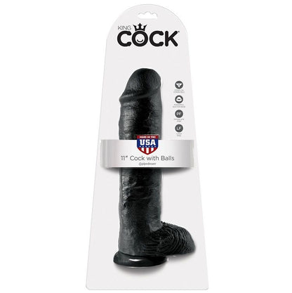 KING COCK - DILDO SCHWARZ MIT EIER 28 CM