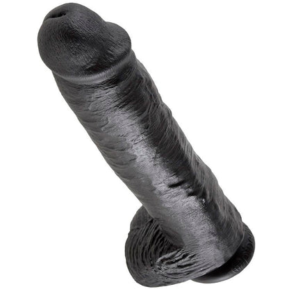 KING COCK - DILDO SCHWARZ MIT EIER 28 CM