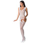 PASSION - WOMAN BS062 WEISSER BODYSTOCKING, EINE GRÖSSE